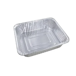 Disposable Pulp Moulded Aluminum Foil Container with PET Lid 5150ml Food Grade Rectangle Lunch Box