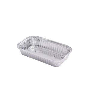 Disposable Rectangle Aluminum Foil Container with Lid Food Grade Silver Alloy 8011