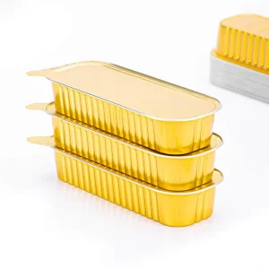 Disposable Rectangle Aluminum Foil Foil Pan Container with Lid Food Grade 200ML Durian Packaging Box Oven Safe Tray