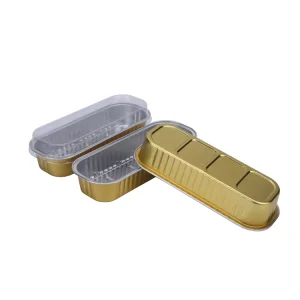Disposable Rectangular Aluminum Foil Food Container Food Grade Oven Safe 200mL Capacity Custom Logo Household