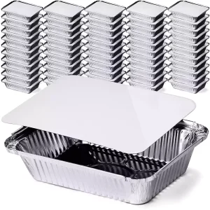 Disposable Takeaway Aluminum Foil Food Container Box with Lid