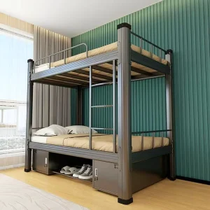 Dormitory Apartment School Modern Metal Bunk Bed Heavy Steel Frame Staff Rest Bed
