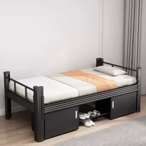 Dormitory Modern Single Bed Metal Bed for Sale Frame with Mattress for Adults Folding Sofa Single Steel Bed