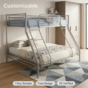Dormitory Twin Metal Bunk Bed Iron Furniture Triple Person Bed Modern Design Room Furniture Bunk Beds