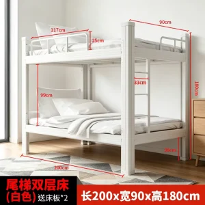 Double Bed Modern Metal Frame Dormitory Bunk Bed Commercial School Home Apartment Hospital Bedroom Furniture for Hotel