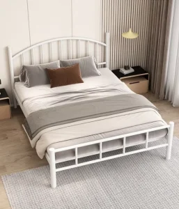 Double Bed Scandinavian Farmhouse Modern Metal Bed with 1.8m Frame and 1.5m Iron Frame for Bedroom and Villa