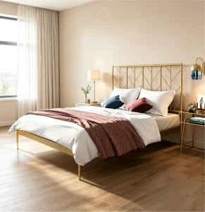 Double Bed Twin Metal Frame Modern Dormitory Commercial Use Bed Frame