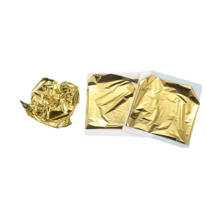 Double-Color 14x14cm Plated Metal Embossed Imitation Gold Foil Leaf Sheets for Nail Art Decoration