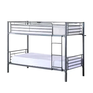 Double Deck Bed Metal Loft Bed Twin Over Queen Size Metal Steel OEM Bunk Bed Furniture Home Customizable OEM ODM Customized