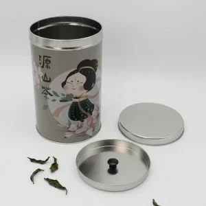 Double-Lid Round Tinplate Can for Loose Tea and Coffee