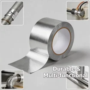 Double-Sided Aluminum Tape with Acrylic Adhesive for HVAC Duct Sealing and Pipe Wrapping
