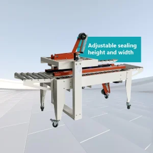 Dual motor Carton Sealing Machine Adjustable Height Continuous Top Bottom Heat Sealing Wrapping Machine with Warranty
