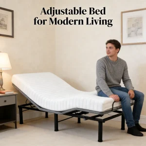 Durable Electric Foldable Iron Bed Frame Wireless Remote Reclining Adjustable Height Head Foot Anti Slip Bedroom Hotel School