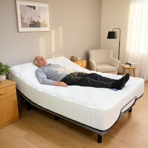 Durable Foldable Modern Queen Iron Bed Frame Reclining Wireless Remote Adjustable for Bedroom Home Care