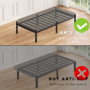 Durable Metal Platform Bed Frame Full Size Steel Bed For Apartment