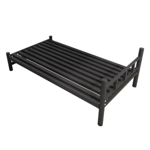 Durable and High Quality Modern Black Stainless Steel Single Bed Frame with Modular Storage for Student Apartment Use