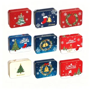 Eco-Friendly Food Grade Rectangular Tin Box 125x90x50mm 4-Color Offset Printing Custom Logo Gift Metal
