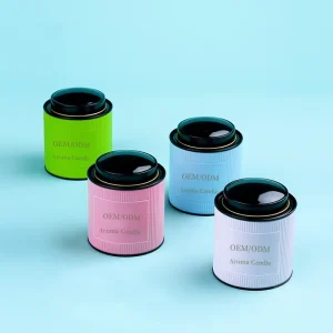 Eco Friendly Loose Stackable Tea Tin Box Metal Candle Jars Food Grade Empty Sealed Tin Cans for Christmas Packaging