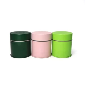 Eco-Friendly Matcha Tinplate Container with Screw Cap and Airtight Seal
