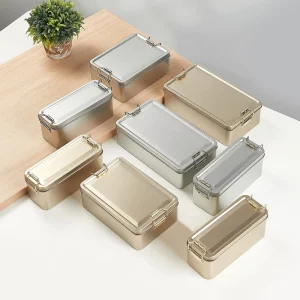 Eco-Friendly Recyclable Airtight Rectangular Tinplate Buckle Tin Box for Cake Macaron and Cookies