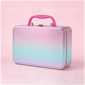 Eco-Friendly Recyclable Small Tinplate Storage Container Embossed Metal Box with Lock for Corporate Gifts