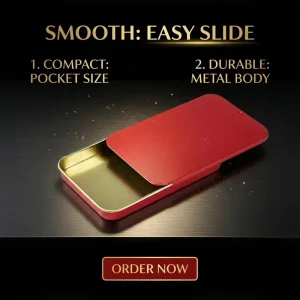 Eco-Friendly Recyclable Tinplate Sliding Tin Box with Silk Screen, Color, Sticker, CMYK and Embossed Printing
