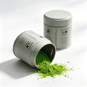 Eco friendly Airtight Matcha Tin Can Custom 30g 40g Premium Food Grade Round Tea Powder Metal Storage for Loose Leaf Spices