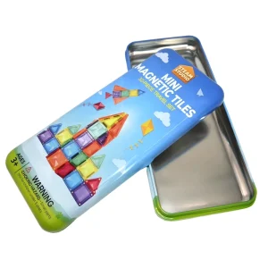 Educational Toy Tin Packaging Box Metal Case for Magnetic Blocks and Learning Products