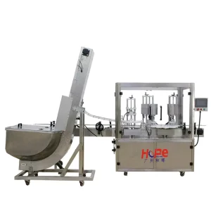 Electric Double-Head Automatic Capping Machine for Plastic, Glass and Metal Food Bottles with Capping Elevator