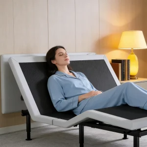 Electric Foldable Iron Metal Bed Modern Silent Lift Reclining Adjustable Durable Bedroom Living Room Hospital School