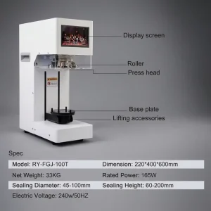 Electric Touch Screen Full Automatic Rise Sealing Machine Motor for PET Can Paper Cup Beverage Food Bottle Sealer Competitive