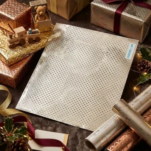 Embossed Logo Printed Craft Paper Laminate Foil Backed for Christmas Gift Box Decoration Paper Cutting