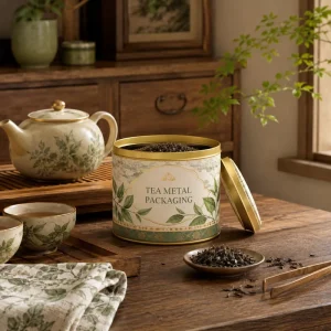 Embossed Tinplate Sealed Lid Food Safe Custom Printed Tea Tin Storage Container for Loose Tea