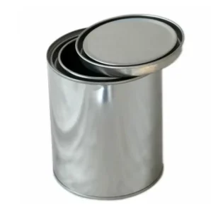 Empty 1 Gallon 4L Clear Round Tinplate Paint Cans with Metal Plastic Handle for Chemical and Aerosol Use