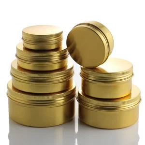 Empty 15ml 30ml 60ml Gold Aluminum Cosmetic Cream Jar Round Metal Tin Can