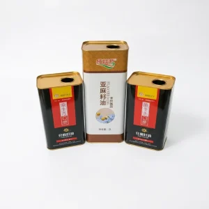 Empty 1L Rectangular Food Grade Metal Tin Can with Lid for Olive Oil and Cooking Oil