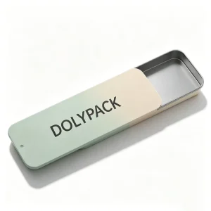 Empty 250ml Food Grade Large Sliding Top Rectangle Pencil Mint Candy Metal Aluminum Tinplate Box