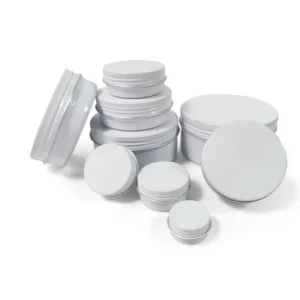 Empty 5-250ml White Aluminum Jar Round Metal Tin Can Custom Cosmetic Cream Container (NAL05)