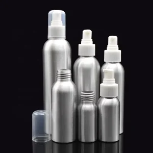 Empty Aluminum Cosmetic and Essential Oil Packaging Bottles 30ml-1000ml with Serum Pump