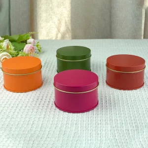 Empty Candle Tin Containers Metal Tinplate Packaging Boxes for Tea Matcha Spice Wax Candy Candle Jar for Craft Use