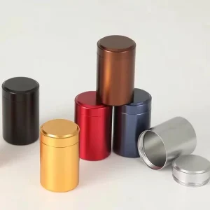 Empty Canister Plain Colored Metal Round Packaging Cans Box Tea Tins Cylinder Tea Tin Canisters Coffee Can