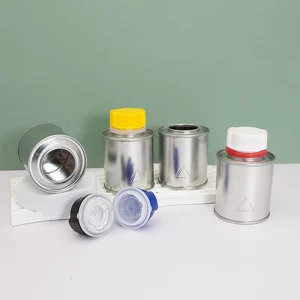 Empty Custom Metal Round Tin Cans for Car Fuel Additive Lubricating Oil and Motor Oil with Triangle Logo