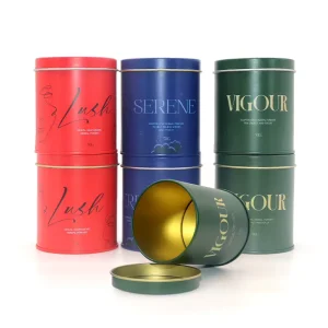 Empty Cylinder Tinplate Candy Tin for Candles, Spices, Tea, or Party Favors