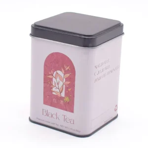 Empty Food Grade Custom Logo and Color Square Metal Coffee Cans Tins Canister Tea Box