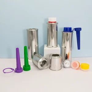 Empty Leakproof Automotive Chemical Metal Can with Screw Caps for Fuel Additive Packaging