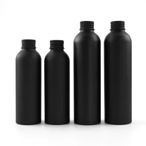 Empty Matte Black Aluminum Essential Oil and Perfume Bottle with Lid, 500ml