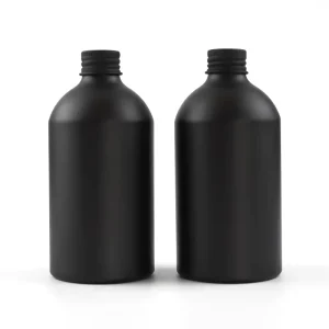 Empty Matte Black Aluminum Perfume and Essential Oil Bottle with Screw Lid, 500ml