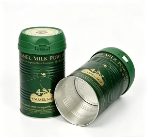 Empty Matte Tinplate Milk Powder Can 127mm*140mm Food Grade 500g