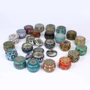 Empty Metal Round Small Tin Jars Candles Tin Can Candle Packaging Metal Can Colorful Gift Craft Seamless Candle Jar with Lid
