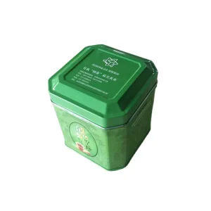 Empty Metal Tea Tin Box Square Tin Container